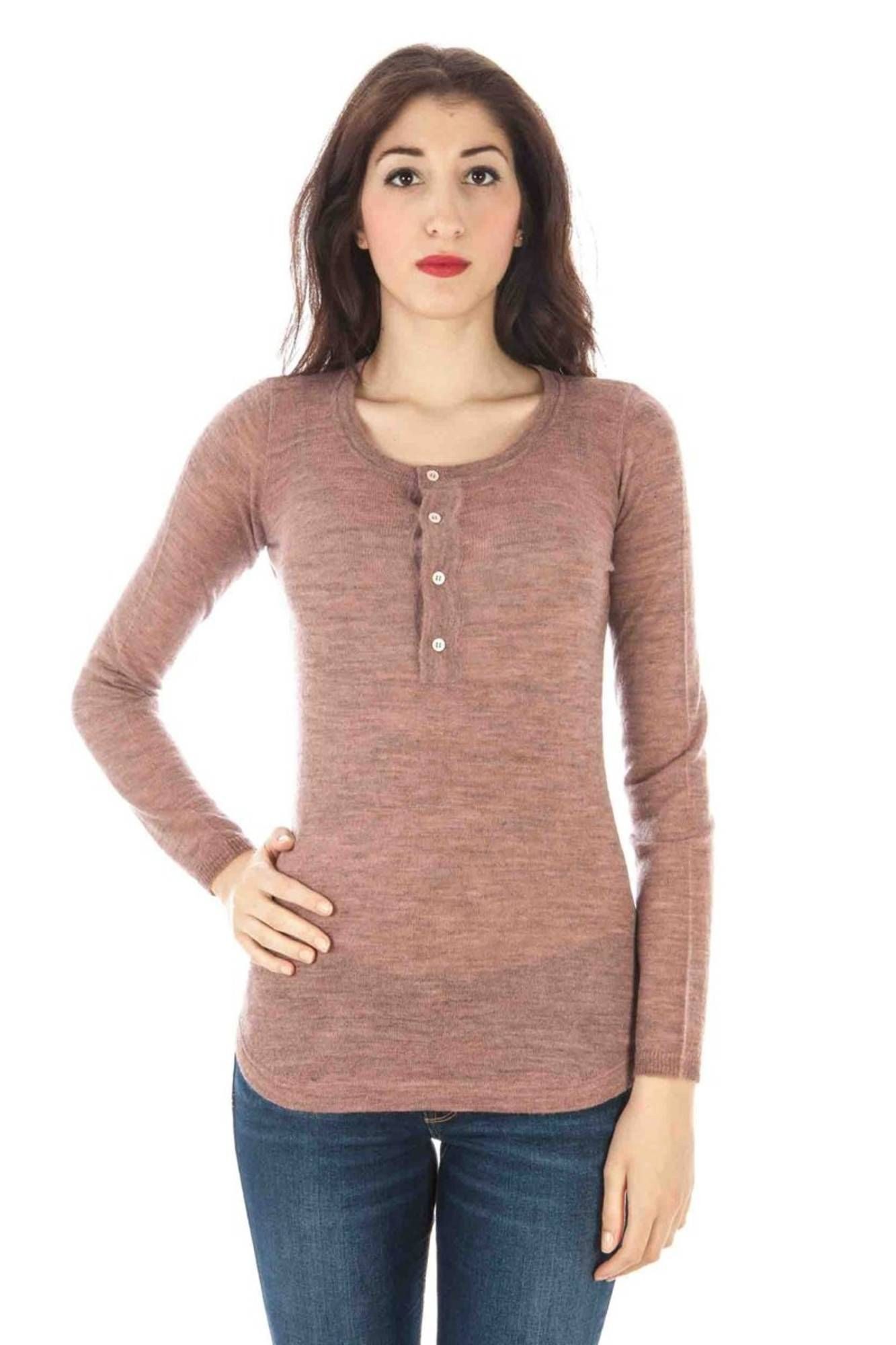 Fred Perry Вязаные свитера Rosa Damenpullover mit Knöpfen und Logo - Elegantes Langarmshirt