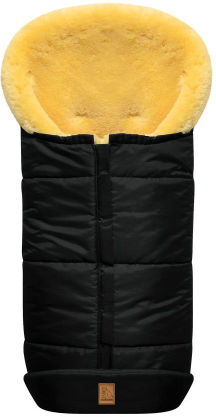 Heitmann Felle Fußsack Eisbärchen - Lammfell Winterfußsack - Premium Qualität, mit echtem Lammfell, für Kinderwagen & Buggy, 6 Gurtschlitze, waschbar