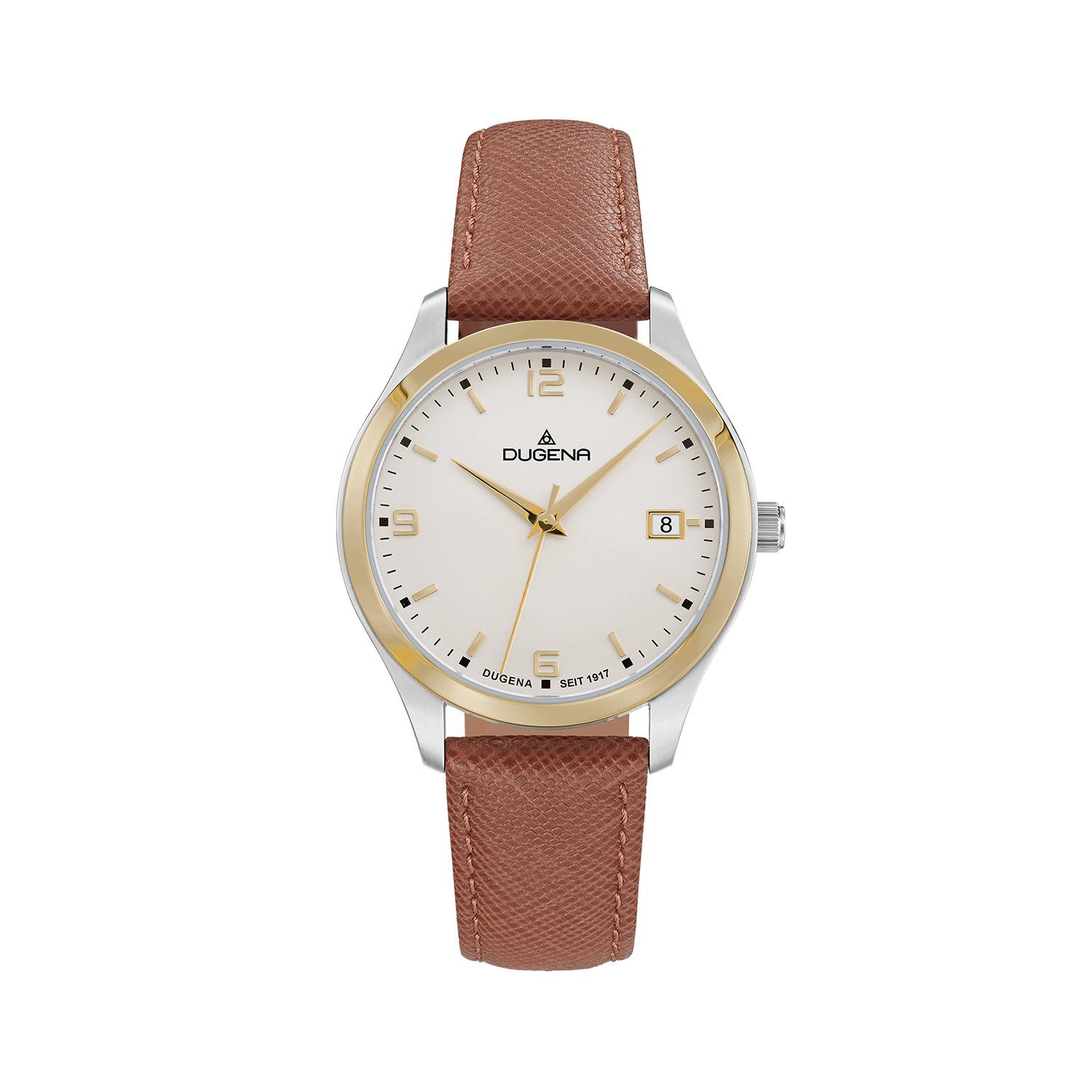 Quarzuhr Damenuhr 4460865 Tresor Woman, Quarz, Edelstahl, Lederarmband, 10 bar