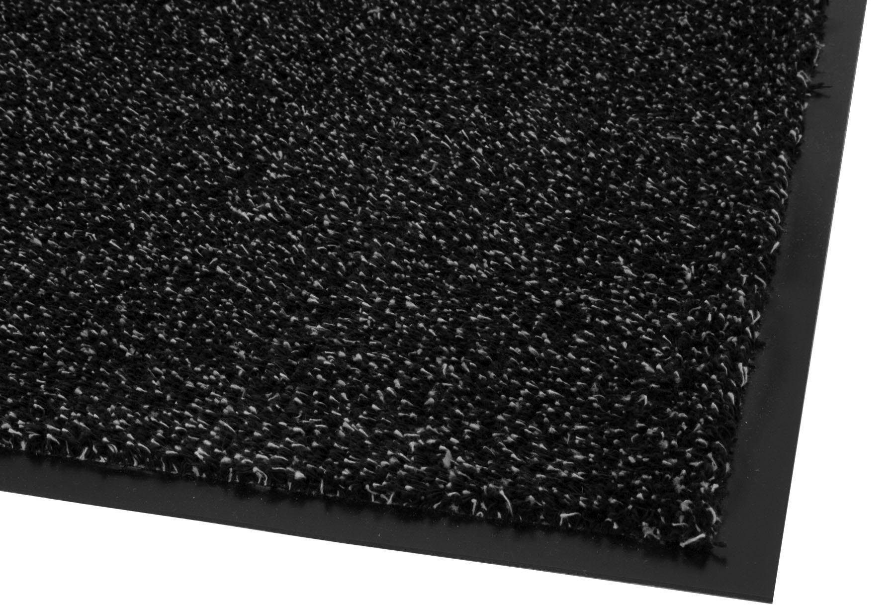9 Textil, mm, FLEXI, waschbar Outdoor rechteckig, Schmutzfangmatte, schwarz/grau Fußmatte Primaflor-Ideen In- Höhe: geeignet, in und