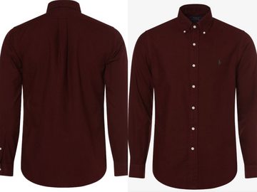 Ralph Lauren Langarmhemd POLO RALPH LAUREN Oxford Classic Fit Shirt Hemd Bordeaux Heritage Coll