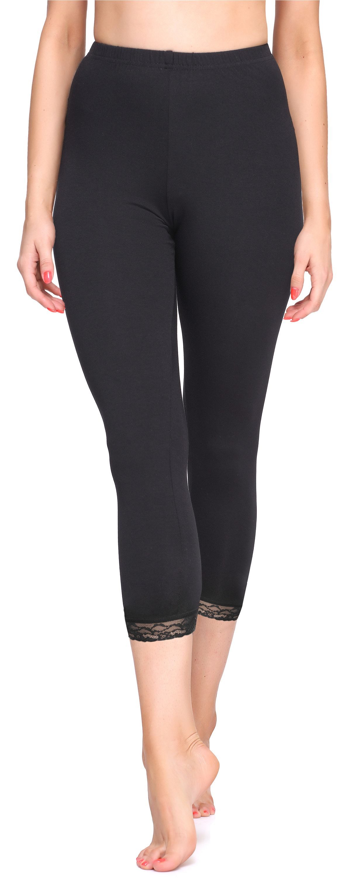 Merry Style Leggings Damen 3/4 Capri Hose MS10-290 (1-tlg) elastischer Bund