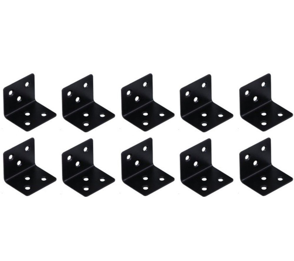 HOOZ Winkelverbinder 10er Set Möbelwinkel Schwarz in 4 cm, (Set, 10-St)