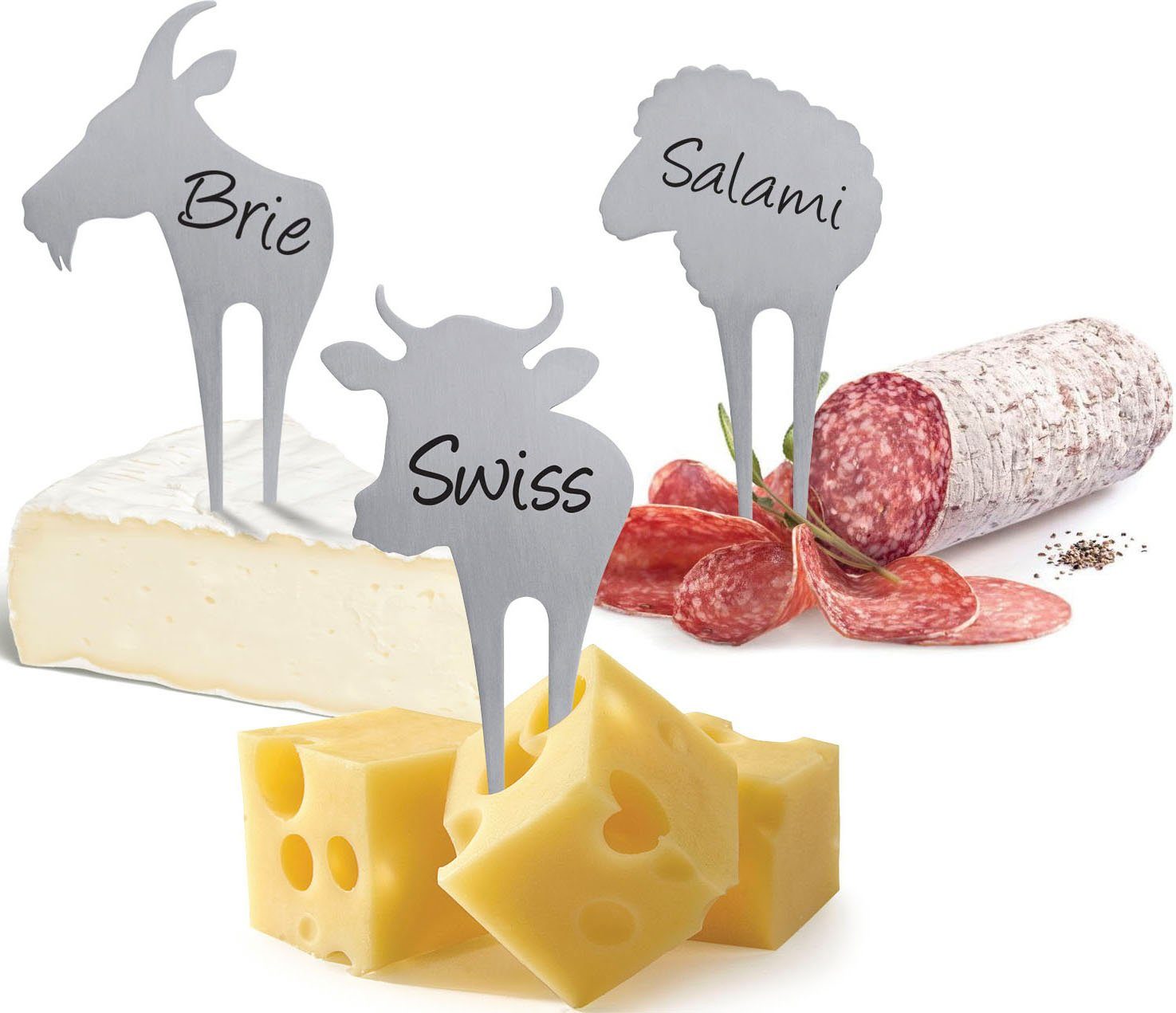 SWISSMAR Partyspieße Käsepicks, (Käsespießer) aus Edelstahl