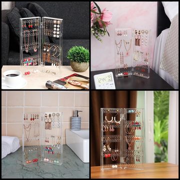 Kurtzy Schmuckständer Schmuck Organizer - 8 Etagen - 64 Paar Ohrringe - Transparent