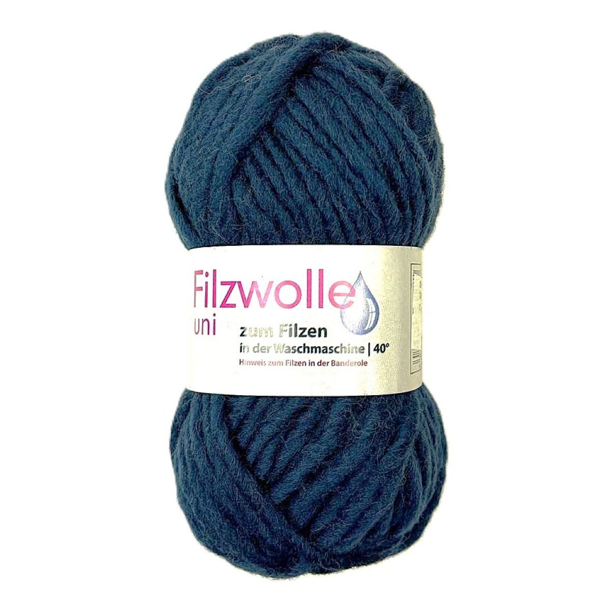 Gründl Filzwolle Uni zum "Strickfilzen" 50g Häkelwolle, 50 m (zum Filzen in der Waschmaschine, 1 Knäuel), in 17 Кольора(ів)
