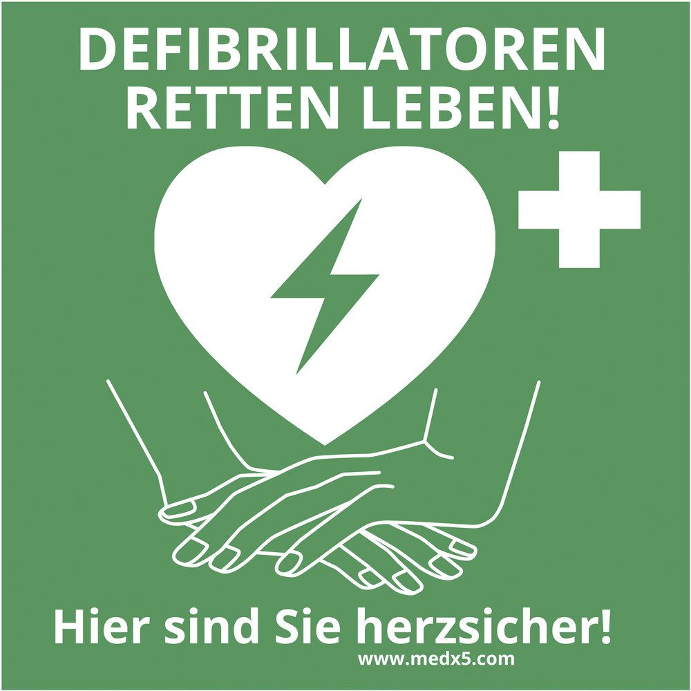 MedX5 Defibrillator MEDX5 AED-Z-AKL-10 AED-Aufkleber Innenbereich