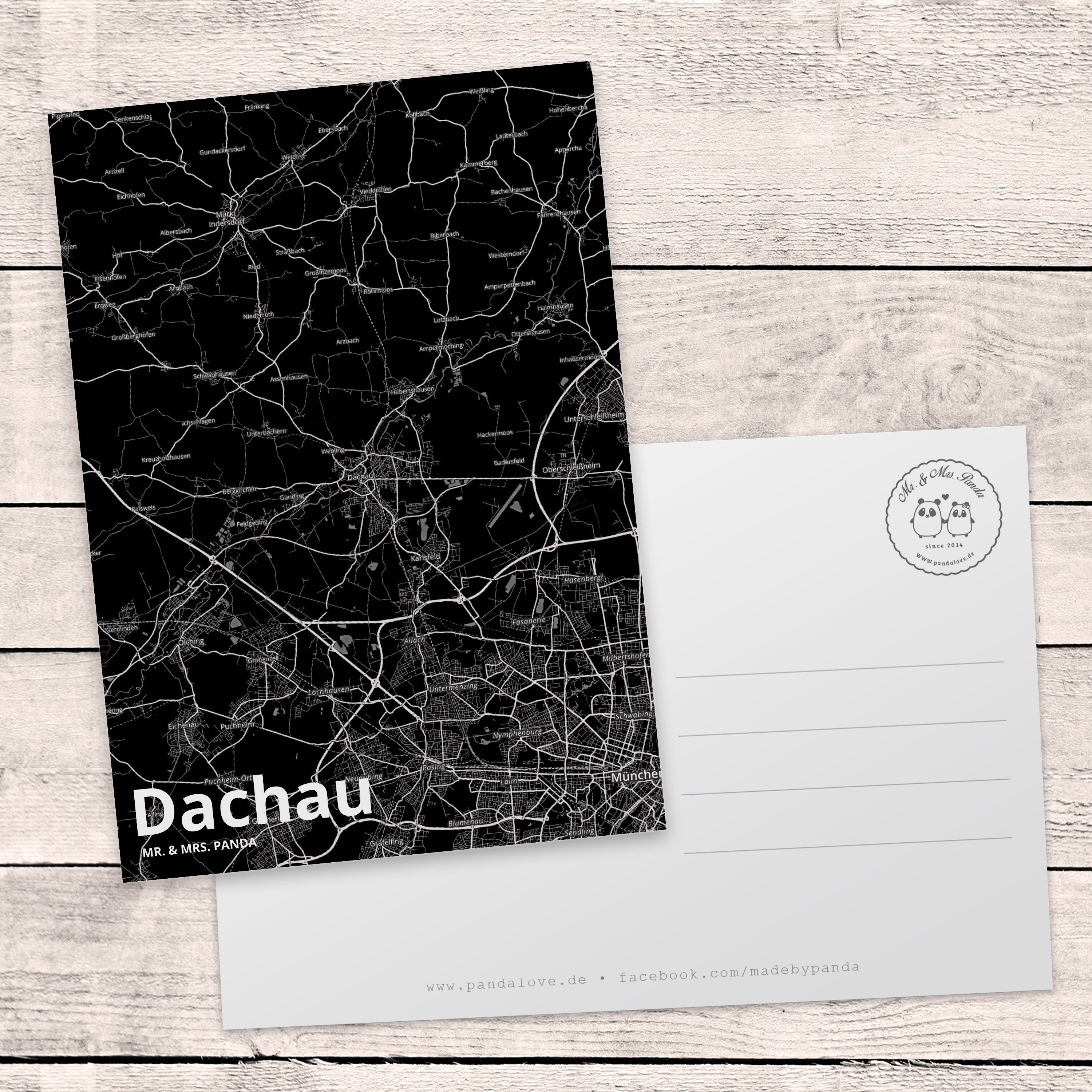Stadt, - Einladungskarte, Postkarte Dorf, Städte, Mr. Geschenk, Panda Mrs. A Grußkarte, Dachau &
