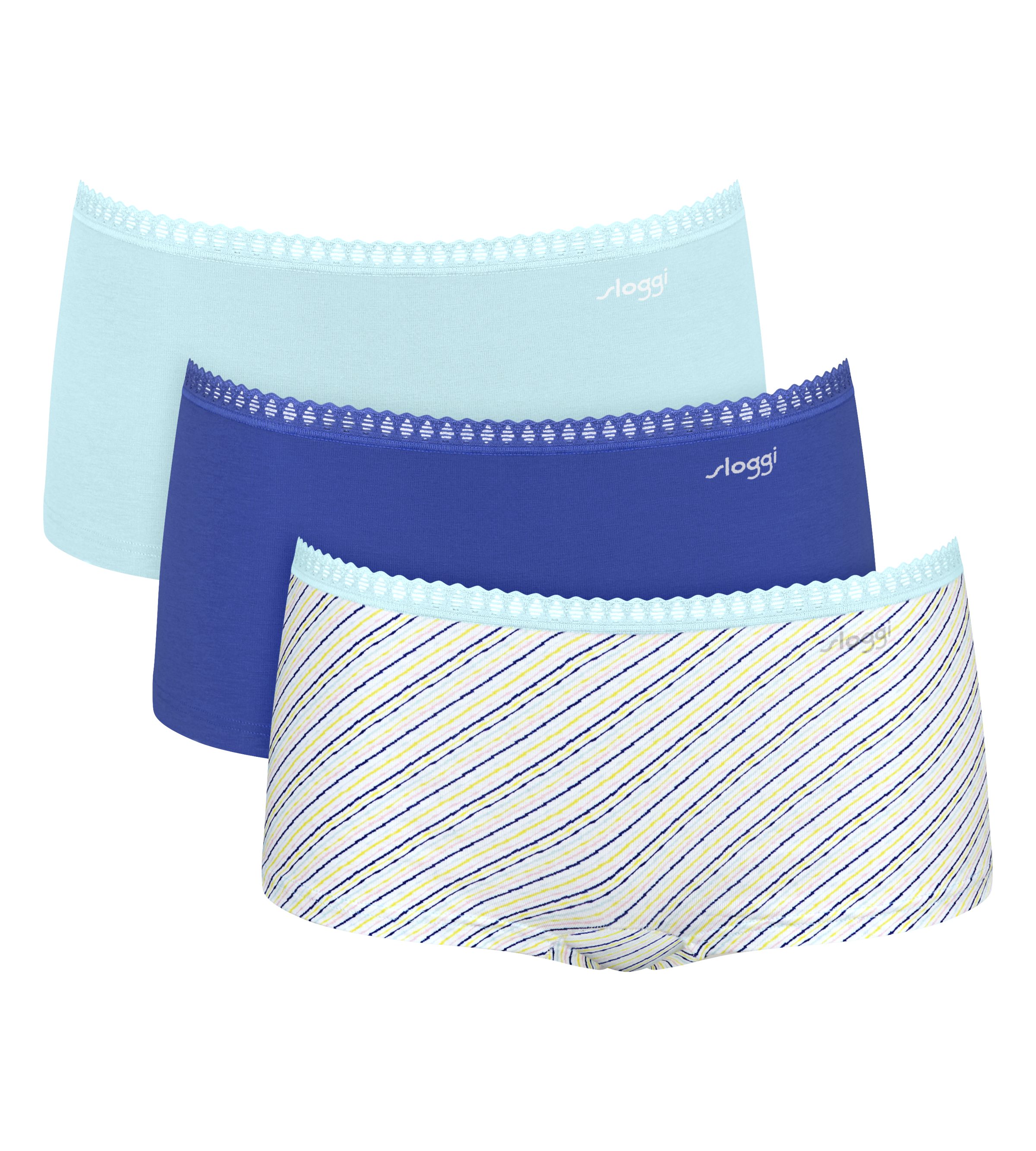 sloggi Panty GO Crush (3er Pack) mit Spitzendetails, Cotton-Mix