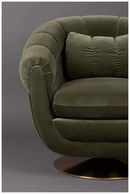 Dutchbone Loungesessel Drehbarer Lounge Sessel MEMBER Samtstoff OLIVE von DutchBone