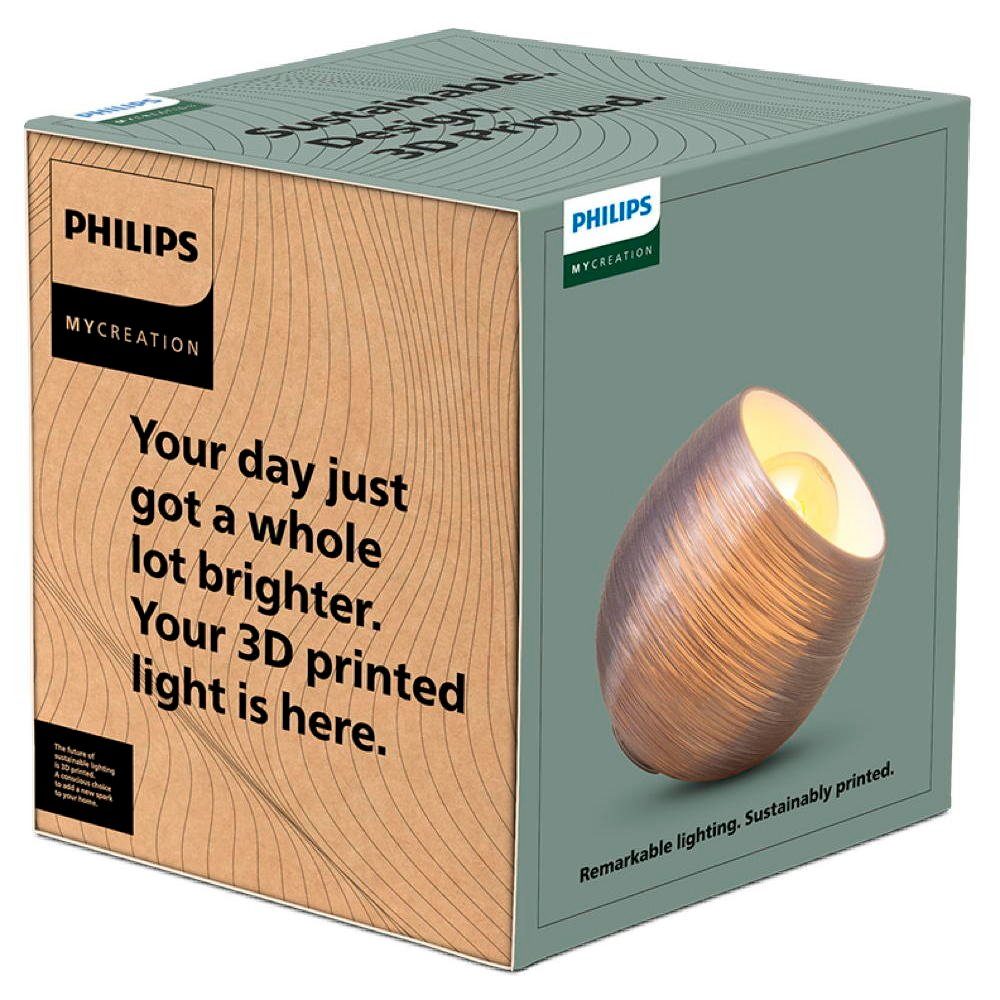 Philips Tischleuchte Mycreation enthalten: Leuchtmittel Shell One Tischleuchte E27, Tischleuchte, Grau 3D-Druck Angabe, in Nachttischlampe, keine Tischlampe warmweiss, Nein