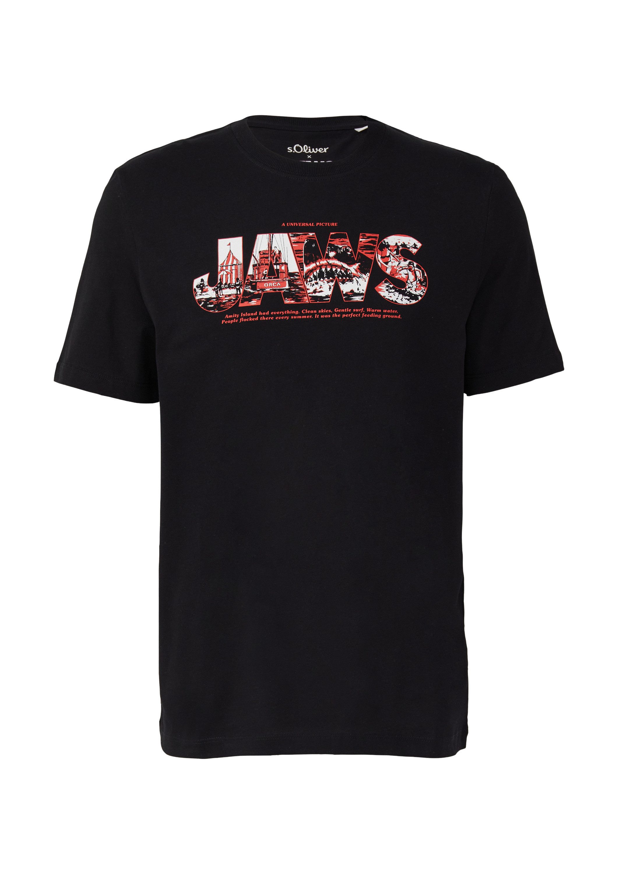 s.Oliver Kurzarmshirt T-Shirt T-Shirt aus Baumwolle mit Jaws© UCS LLC-Print günstig online kaufen