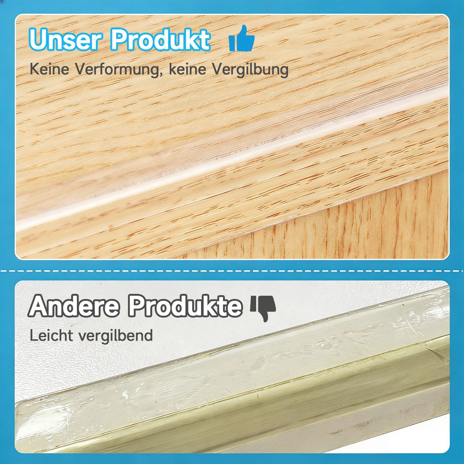 MOPUEA Kindersicherung 3 m Kantenschutz Transparenter Stoßfänger-Streifen für Möbelkante Ecke, Eckenschutz Transparent - Einfache Montage (10mm Breite) – Bild 4 von 5