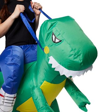 dressforfun Kostüm Selbstaufblasbares Aufsitzkostüm Dinosaurier, Aufblasbar