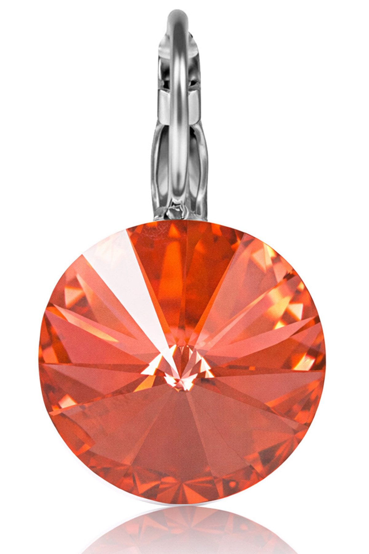 LUISIA® Paar Ohrhänger Silberne Ohrringe "Rivoli" mit 12 mm Kristallen von Swarovski® (2-tlg., inkl. Schmuckbox), Große Farbauswahl – Bild 2 von 5