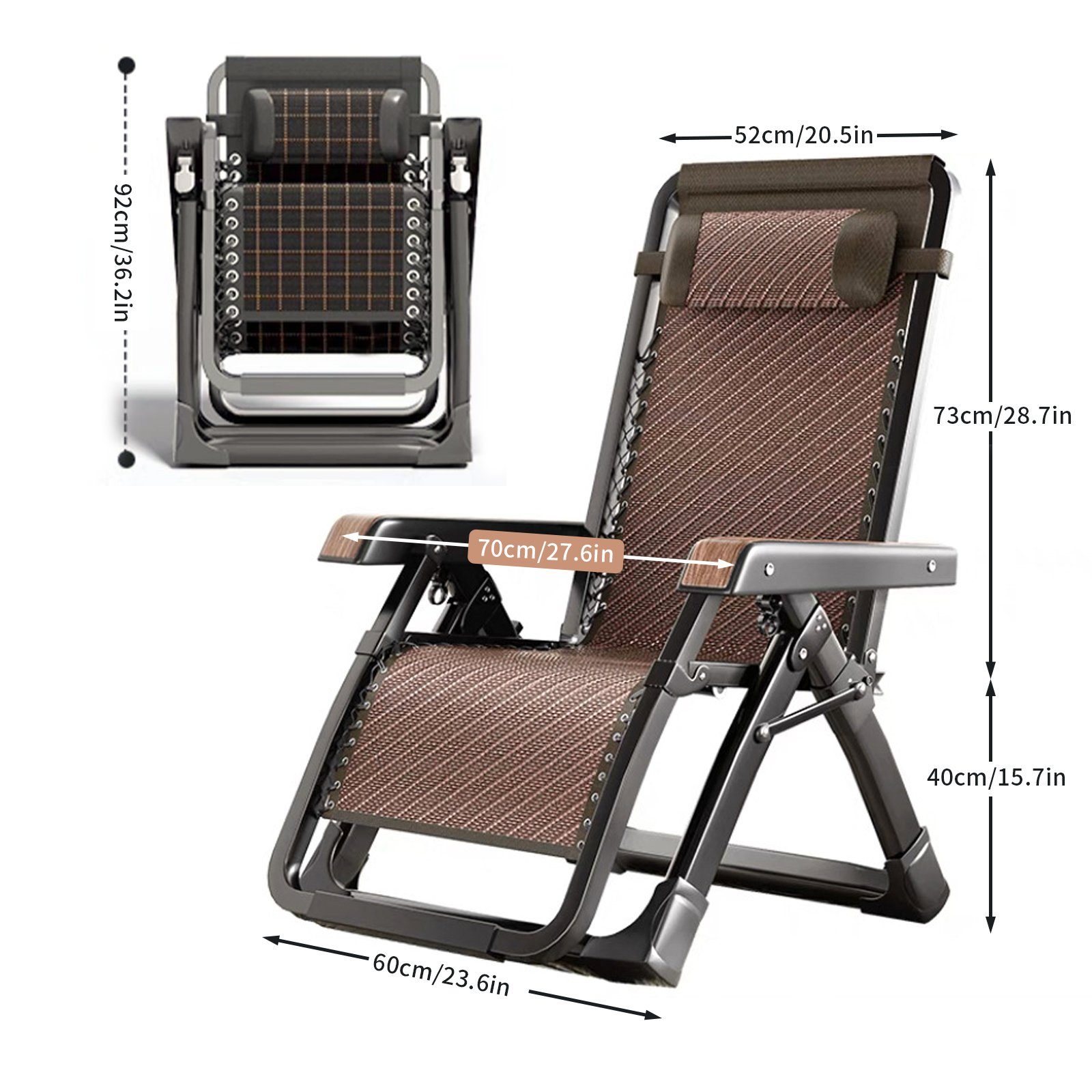TWSOUL Klappstuhl Multifunktionaler klappbarer Loungesessel, 40 mm dickes V günstig online kaufen