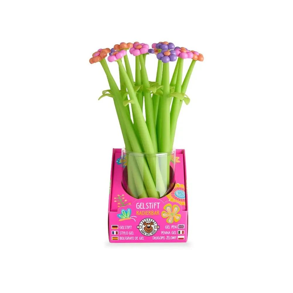 Trendhaus Buntstift GF-6 Gelstift Wackelblume radierbar, 3-fach sortiert Dieser radierbare
