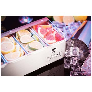 Royal Catering Aufbewahrungssystem Zutatenbehälter Aufsatzboard Zutatenbehälter Edelstahl 5 x 0,4 l mit, Edelstahl, Kunststoff (Polypropylen)