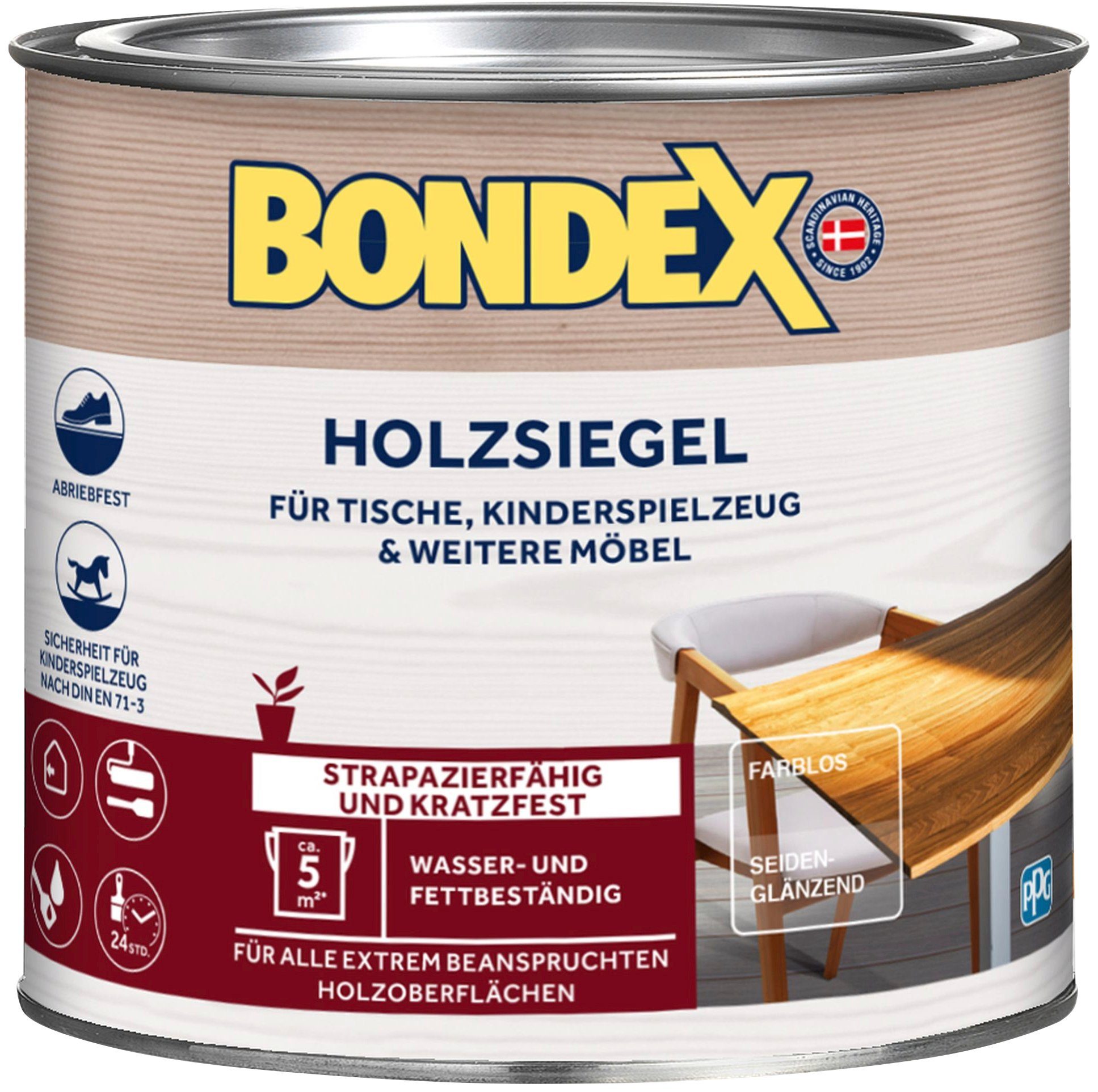 Bondex Lasur HOLZSIEGEL, Farblos / Matt, 0,25 Liter Inhalt Farblos / Seidenglänzend