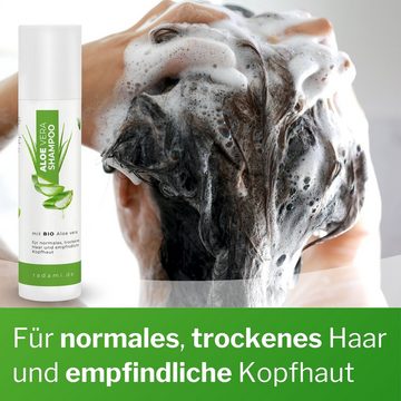 Radami Haarpflege-Set Bio Aloe Vera SET Shampoo, Haarkur für trockene, empfindliche Kopfhaut