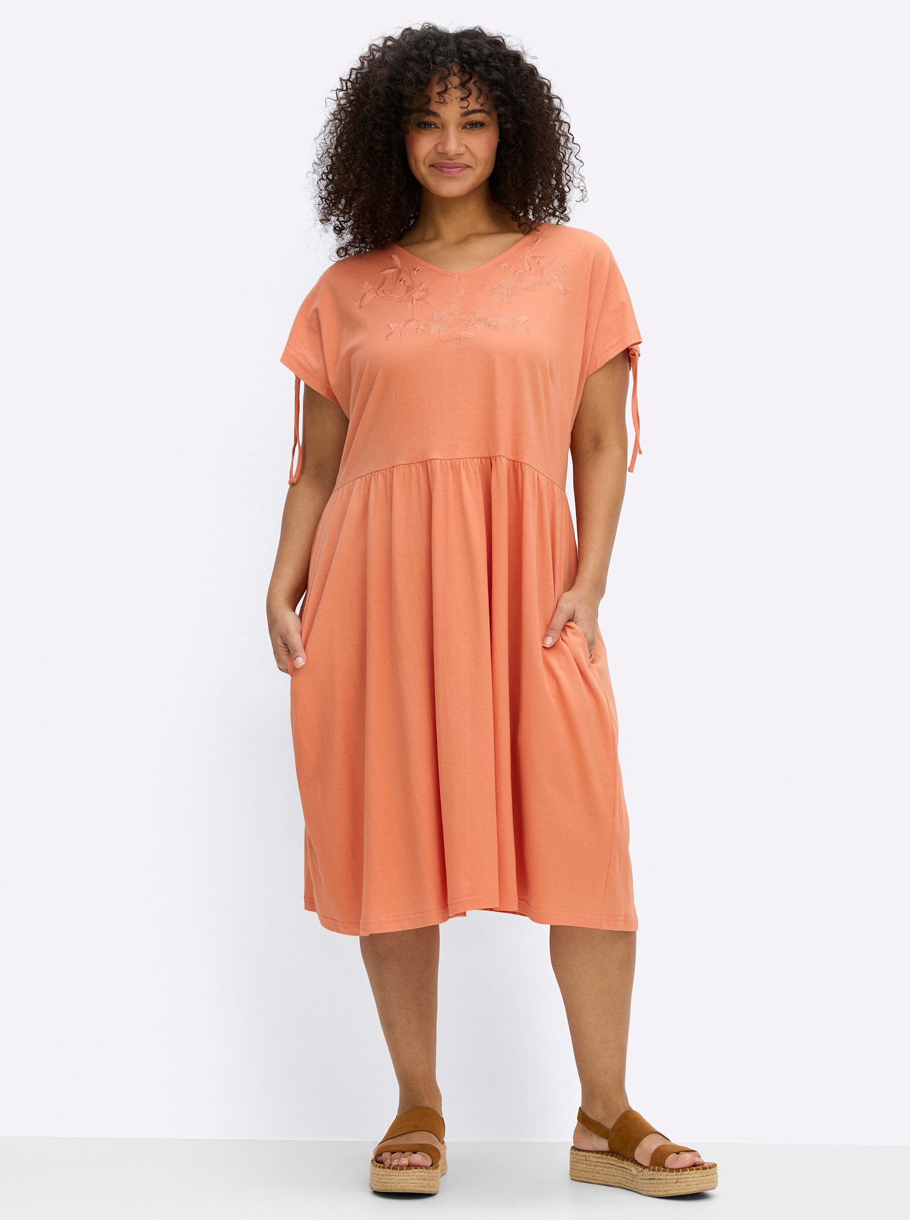 Sheego Etuikleid Kleid Kurzarm