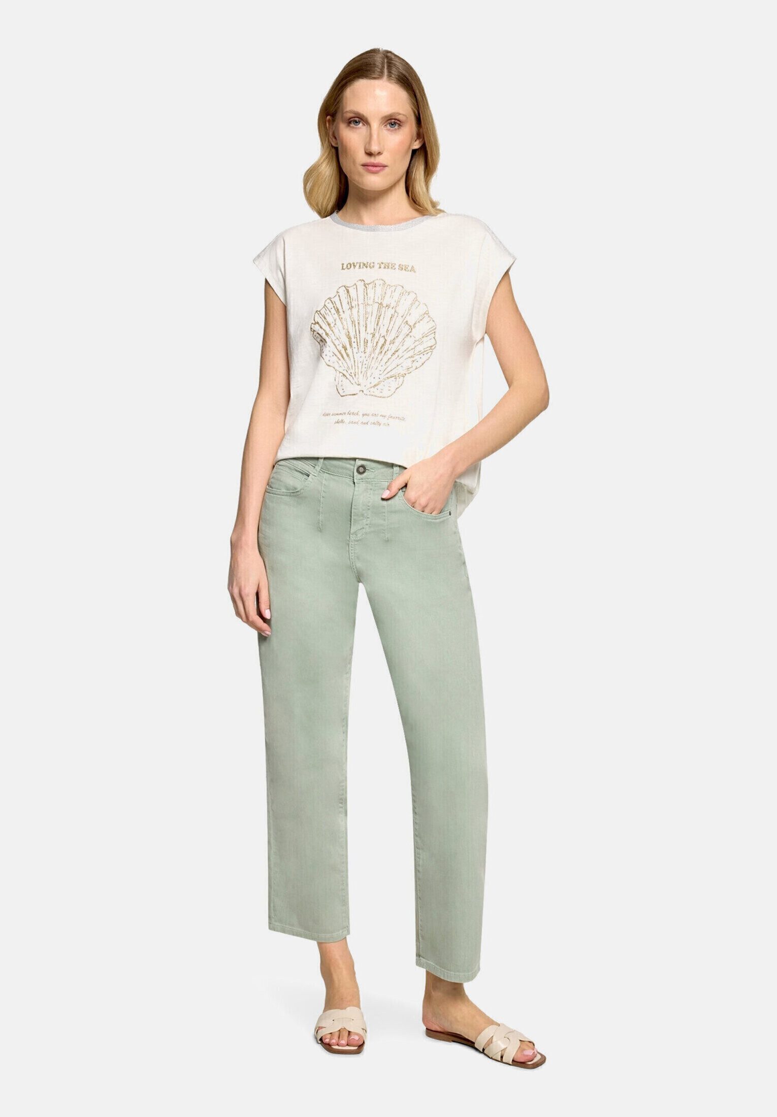 Cartoon Ankle-Jeans Damen mit Waschung