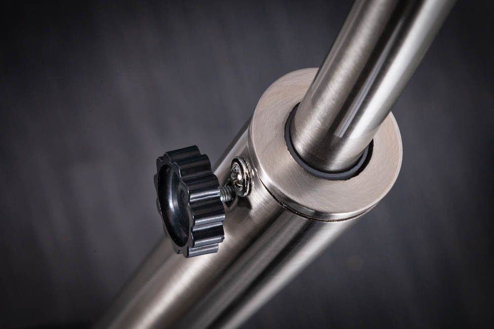 riess-ambiente Bogenlampe LOUNGE DEAL 170-210cm chrom gebürstet, ohne Leuchtmittel, Wohnzimmer · Metall · verstellbar · Modern Design