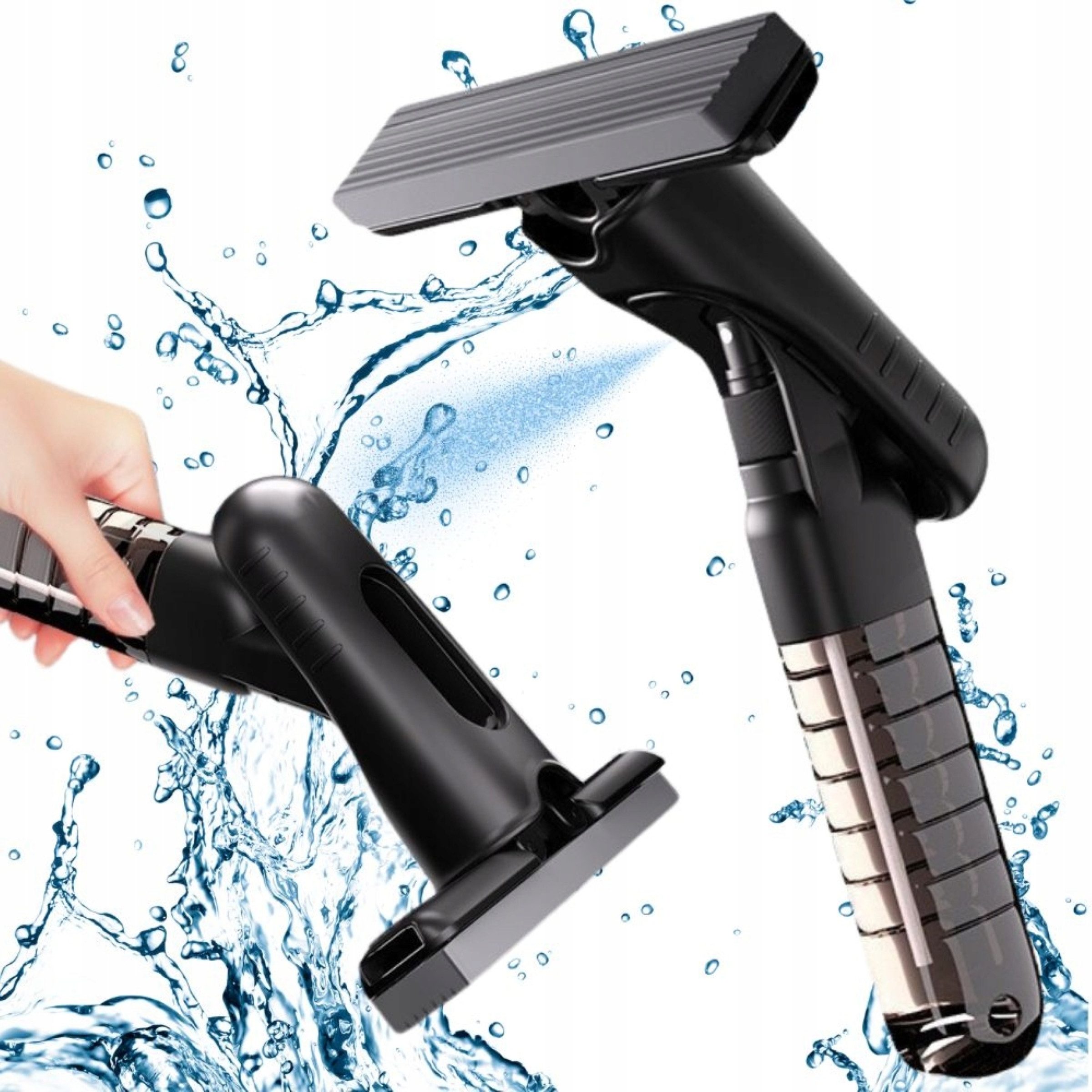 Verkgroup Wasserabzieher Mini Handmopp mit Wassertank Sprühfunktion Fenster Boden Reinigung, (Mini-Handmopp Set mit Sprühfunktion und 200 ml Wassertank, Mini-Handmopp mit Sprühfunktion, Wassertank und Halter), Sprühfunktion, 200 ml Wassertank, automatische Auspressfunktion