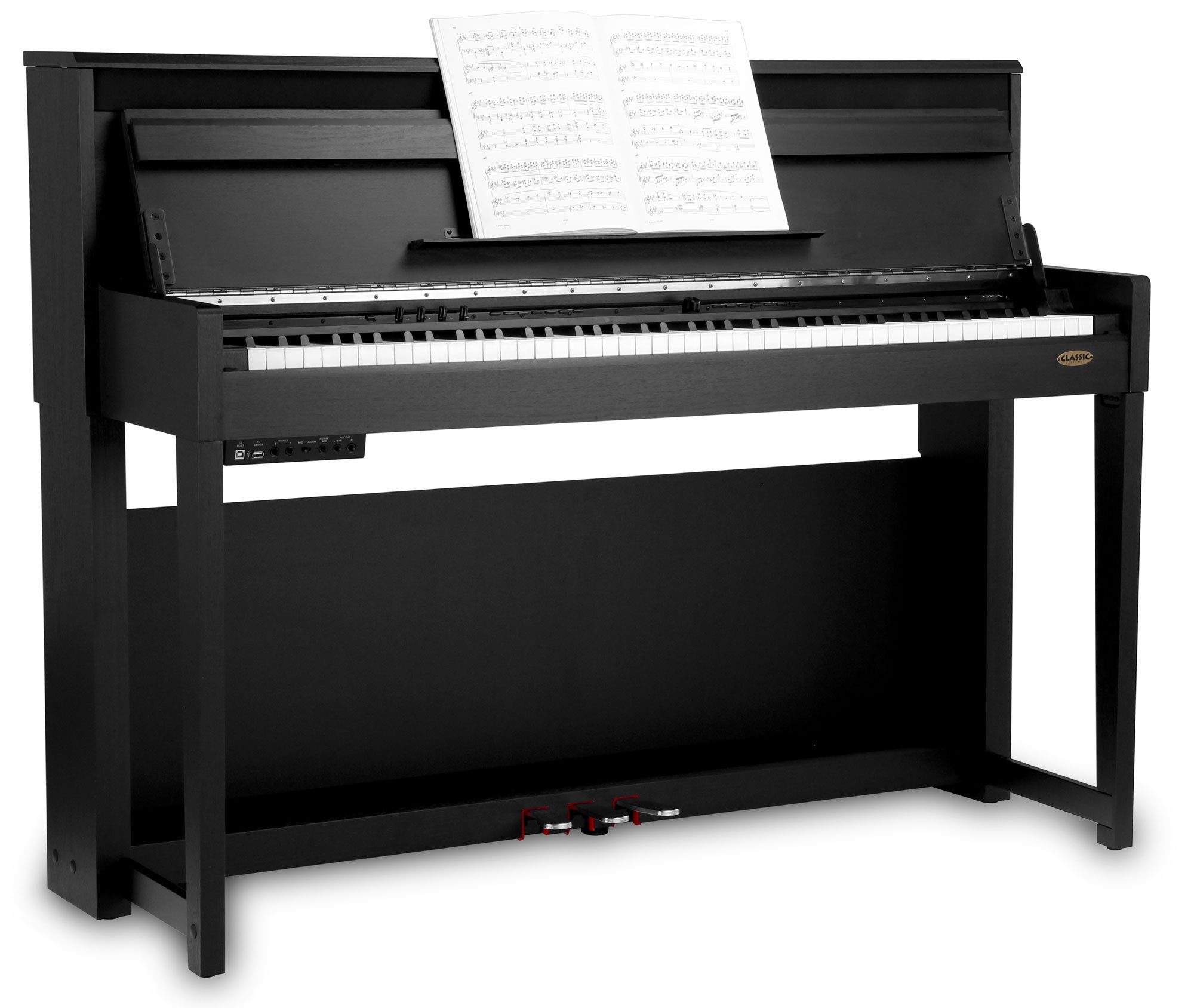 Classic Cantabile Digitalpiano UP-1 SM E-Piano Set - 88 gewichtete Tasten mit Graded Hammer-Tastatur (Spar-Set, inkl. Klavierbank, Kopfhörer & Schule), Klavier  – Bild 4 von 5