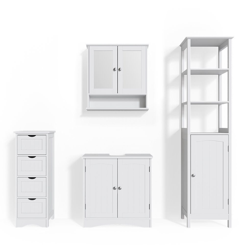 Vicco Badmöbel-Set Bianco, Weiß, 4 Teile, günstig online kaufen