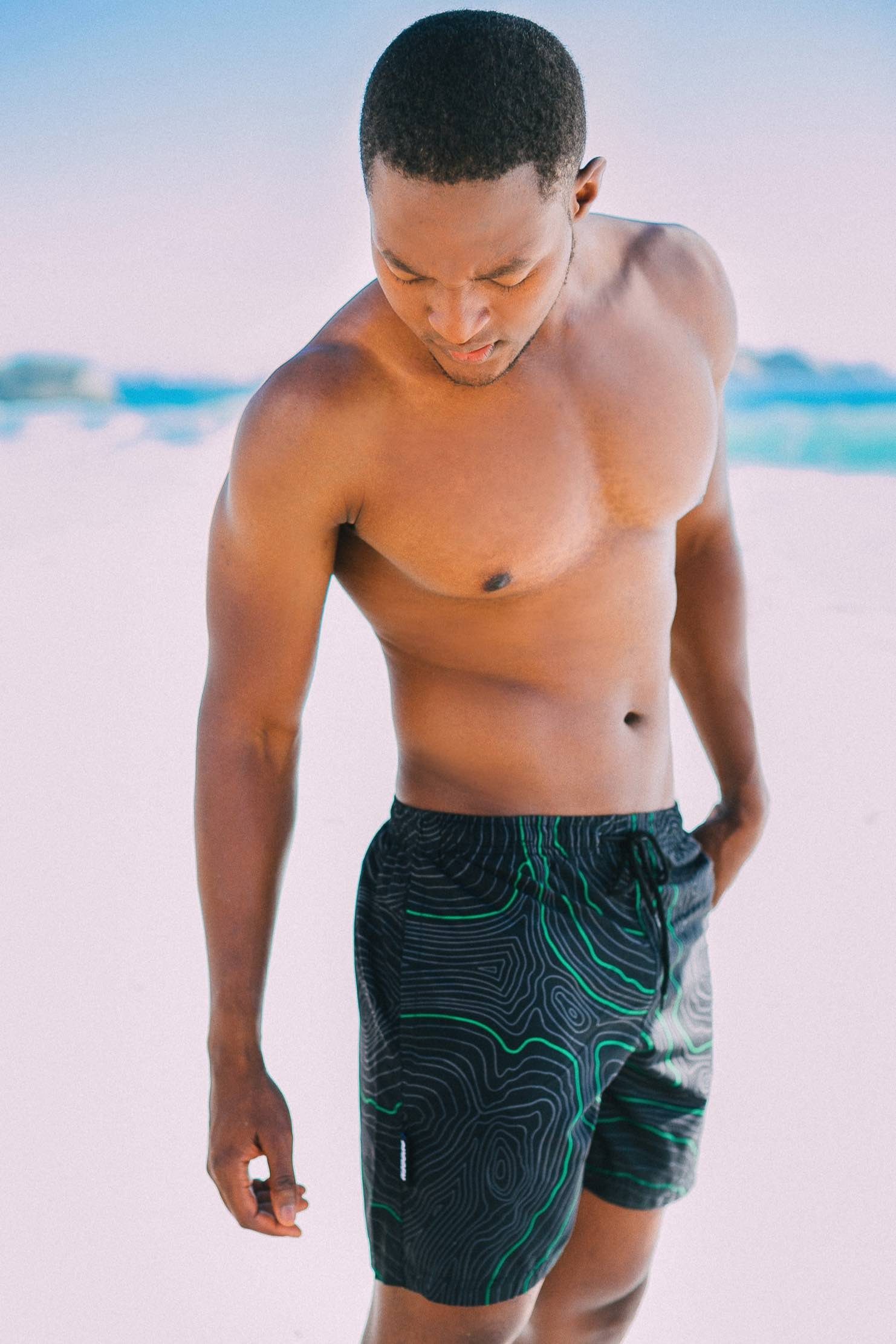 GUGGEN Mountain Badehose Herren Badehosen Badeshorts Männer Boardshort Schnelltrocknend 2335 Badeshorts, Badehose für Herren mit Gummizug und Innenslip