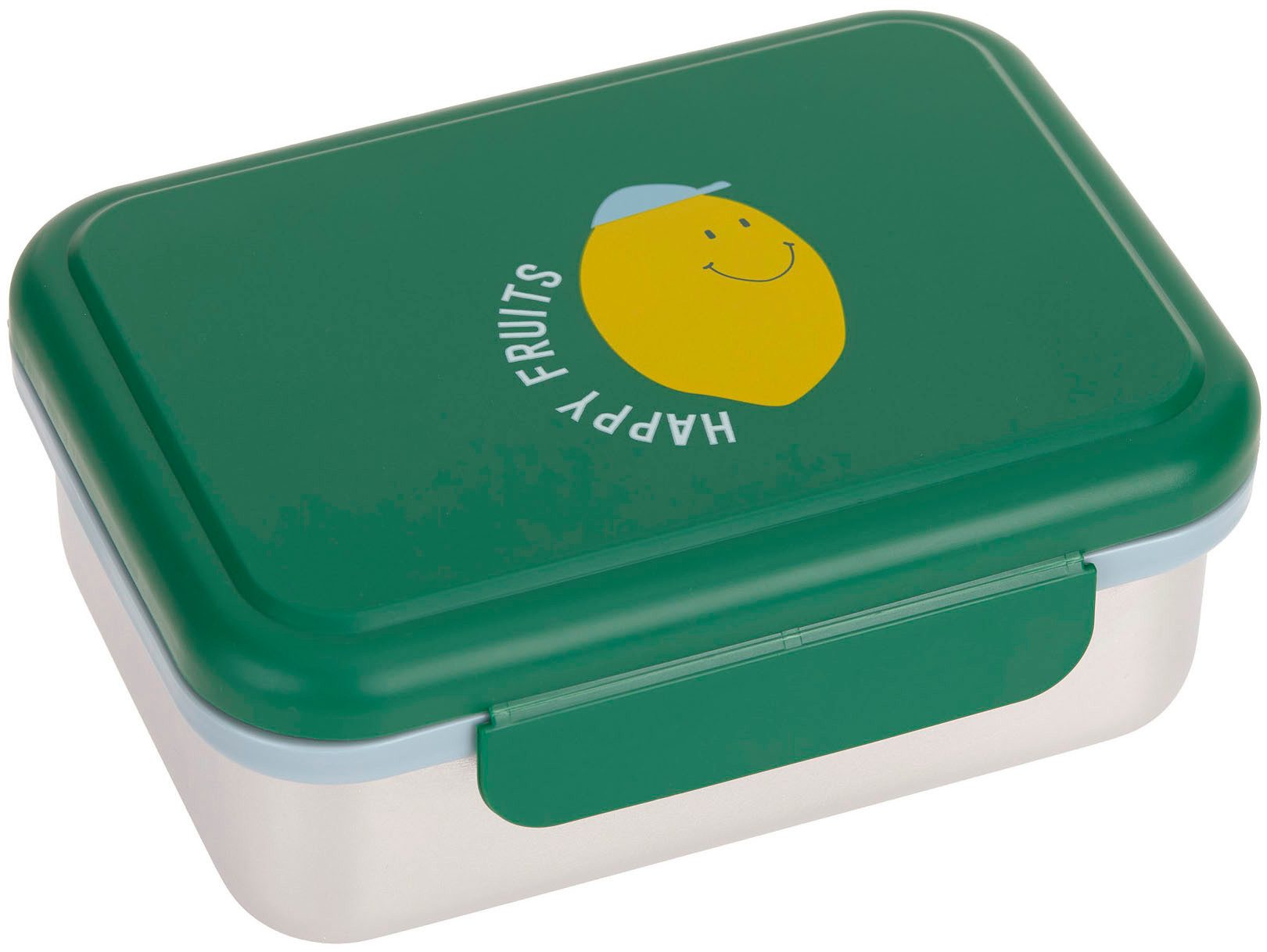 LÄSSIG Lunchbox Happy Fruits Stainless Steel Zitrone, Edelstahl, Polyprophylen (PP), Silikon, (1-tlg)