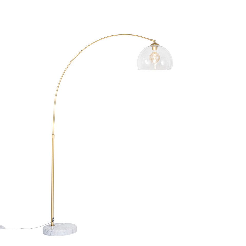 Qazqa Bogenlampe Arc, ohne Leuchtmittel, Warmweiß, QAZQA Bogen­lampe, e27, Gold, Stahl, Modern