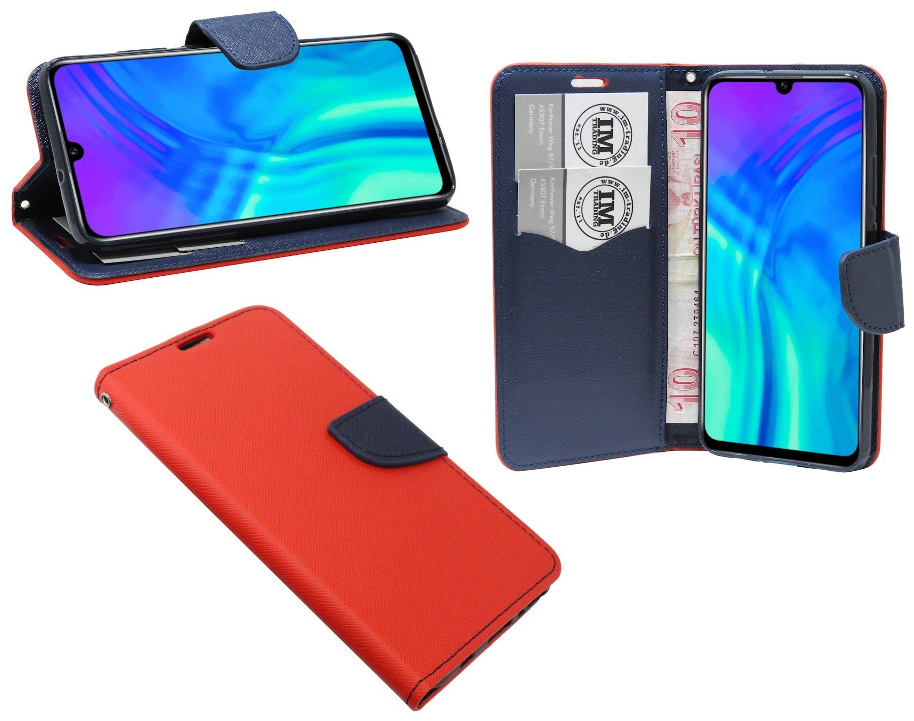 cofi1453 Handyhülle Hülle Tasche für Honor 20 Lite, Kunstleder Schutzhülle Handy Wallet Case Cover mit Kartenfächern, Stan