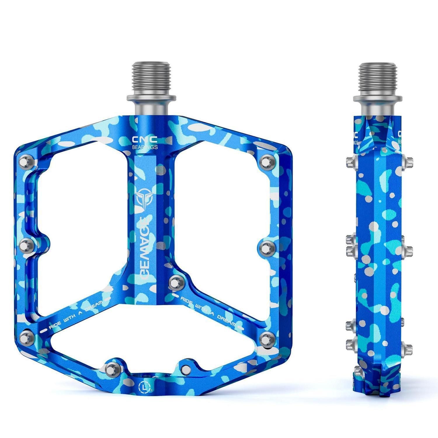 LuxusKollektion Plattformpedale Fahrradpedale Rennrad/MTB Blau Tarnmuster