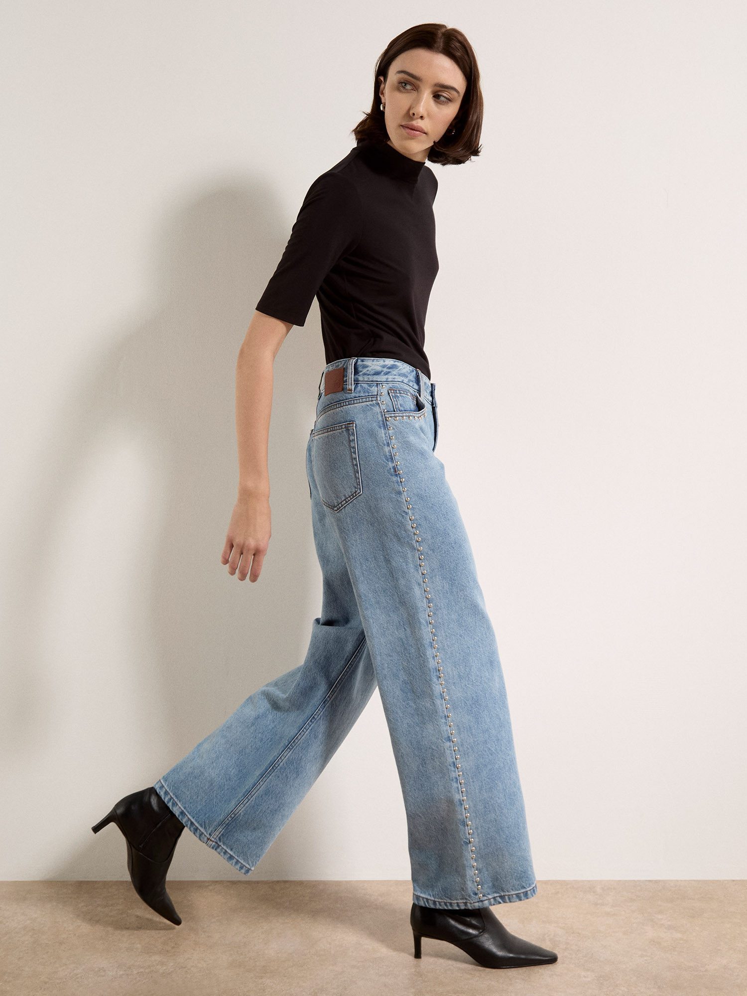 Apricot Bootcut-Jeans Straight-Leg-Jeans mit Nieten