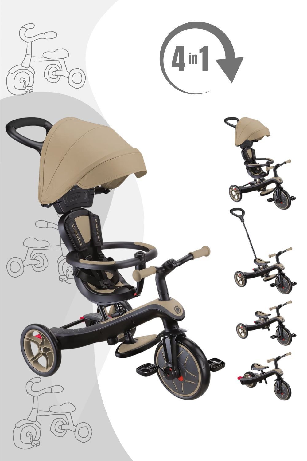 Globber Laufrad Trike Explorer 4-in-1 Dreirad günstig online kaufen