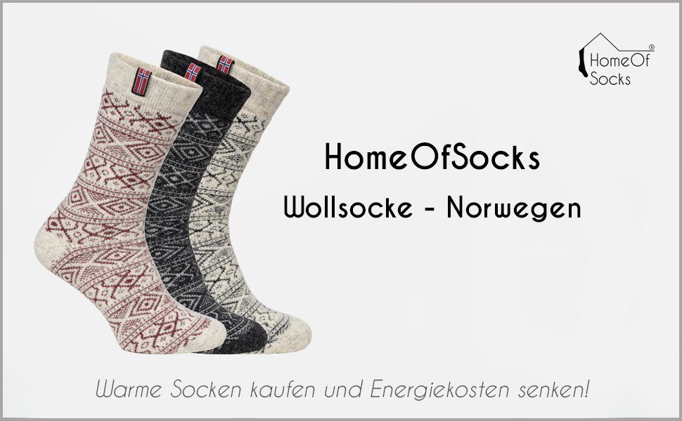 HomeOfSocks Norwegersocken Skandinavische Wollsocke Socken Hohem Aus Warm "Norwegen" Wollweiß-Rot 80% Design Dicke Wollanteil Wolle Mit Kuschelsocken Norwegischem In Hyggelig Nordic