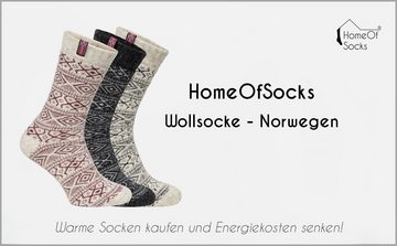 HomeOfSocks Norwegersocken Skandinavische Wollsocke "Norwegen" Nordic Kuschelsocken Aus Wolle Dicke Socken Hyggelig Warm Mit Hohem 80% Wollanteil In Norwegischem Design