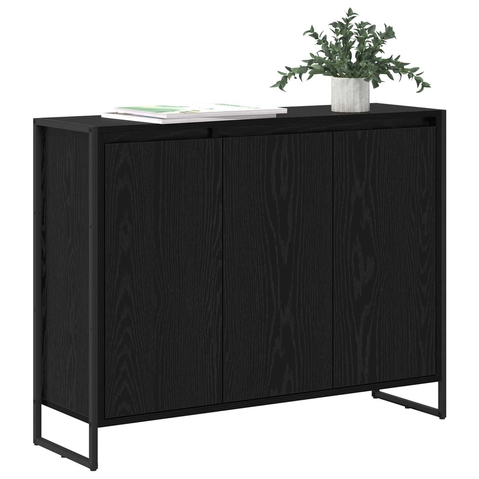 vidaXL Sideboard Seitenschrank Schwarz Eichen-Optik 96,5 x 30 x 75 cm (1 St günstig online kaufen