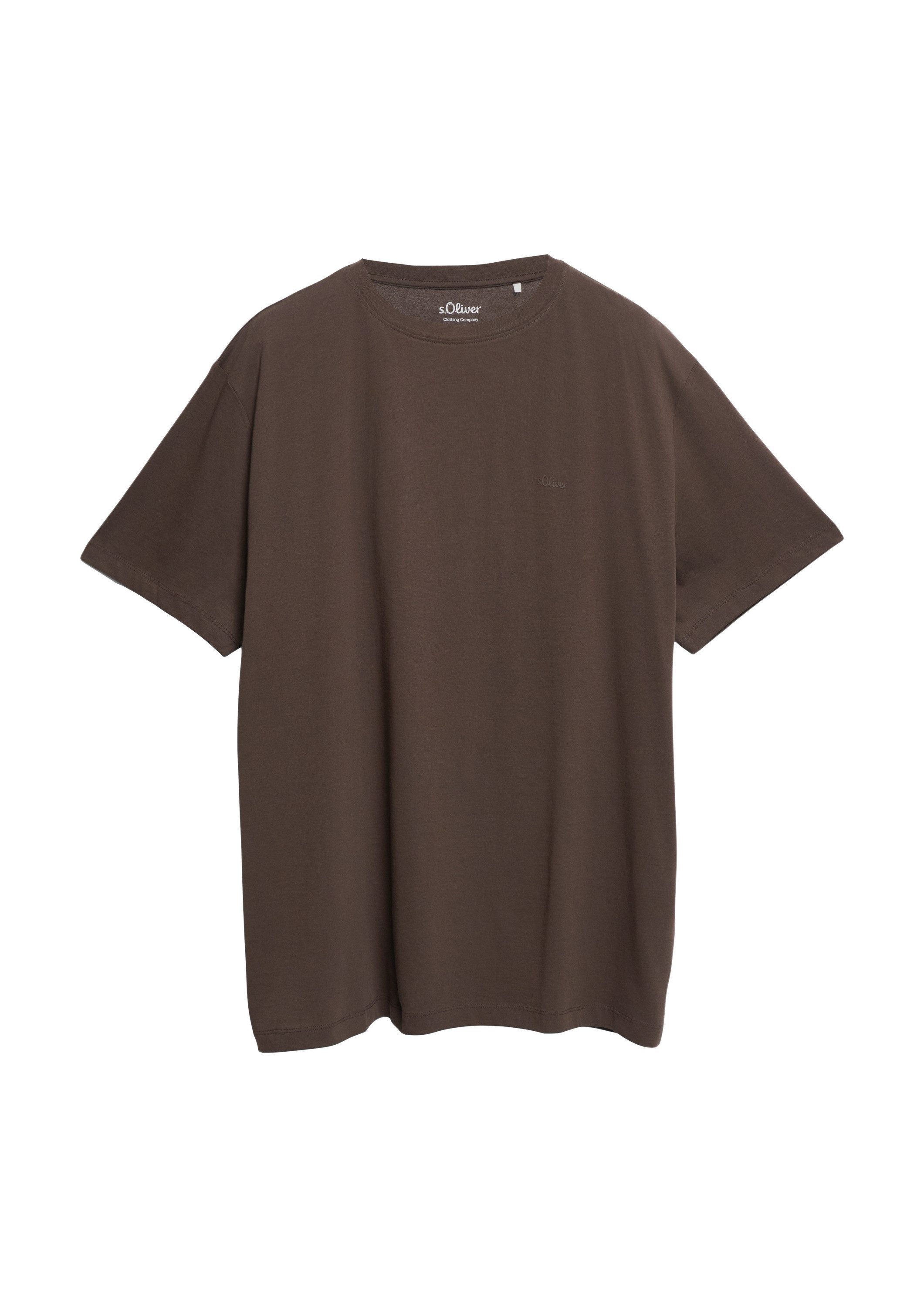 s.Oliver Kurzarmshirt T-Shirt Baumwoll-T-Shirt mit Logo-Print
