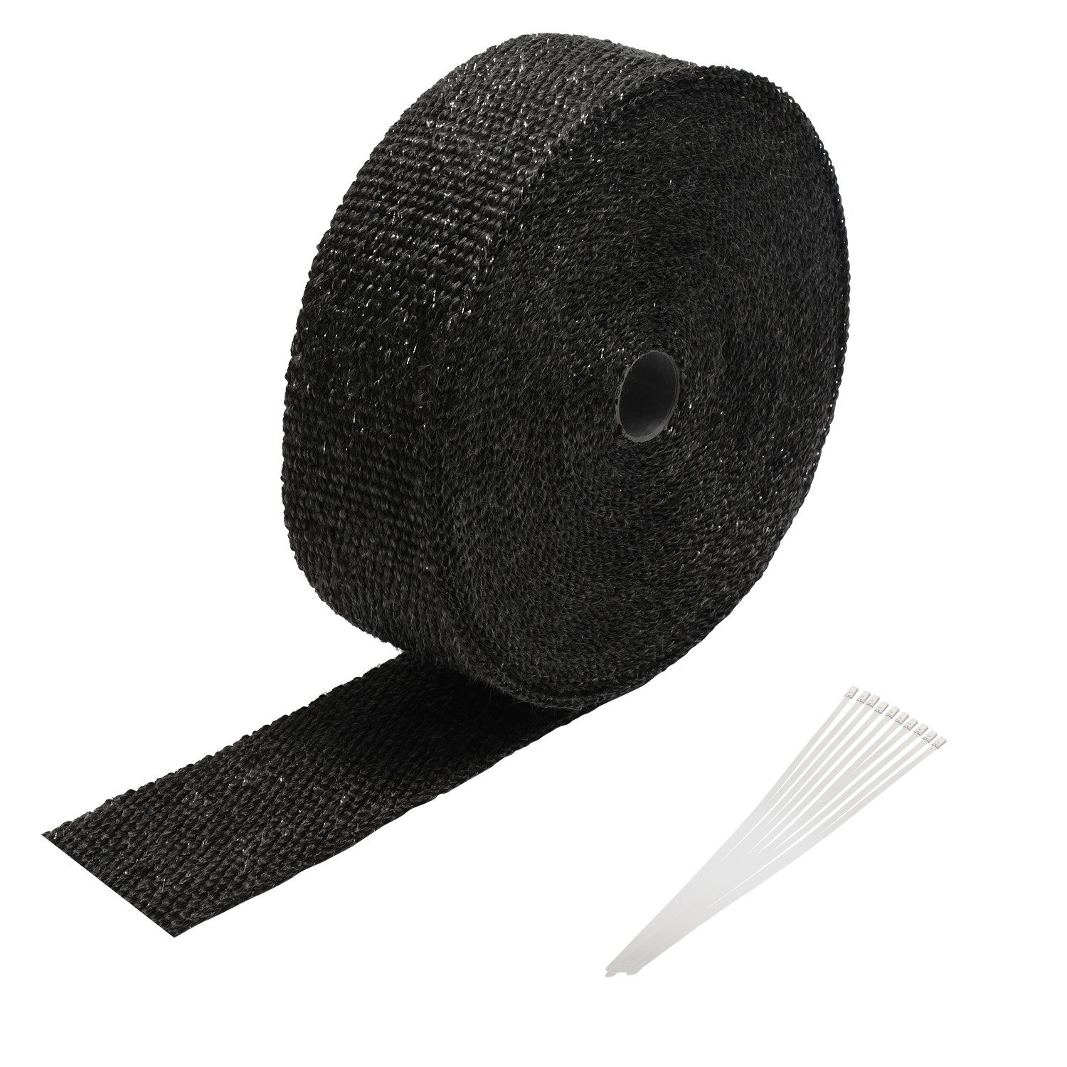 Clanmacy Auspuff-Flexrohr Titan Hitzeschutzband Auspuffband Krümmer Band mit Metallkabelbinder