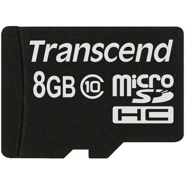 Transcend microSDHC Karte 8GB Class 10 mit SD-Adapter Speicherkarte (inkl. SD-Adapter)