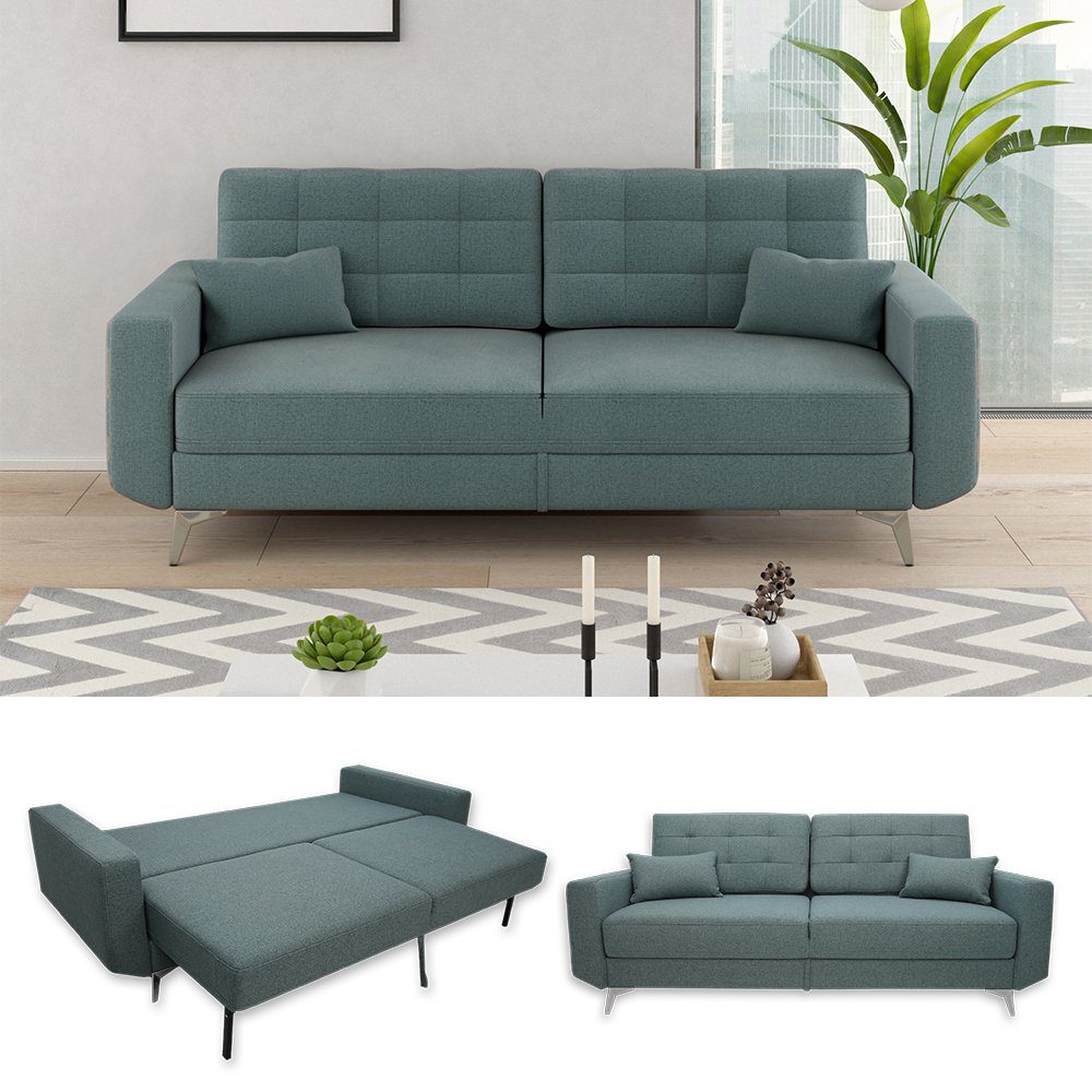 VitaliSpa® Schlafsofa York, Blau, 230 cm