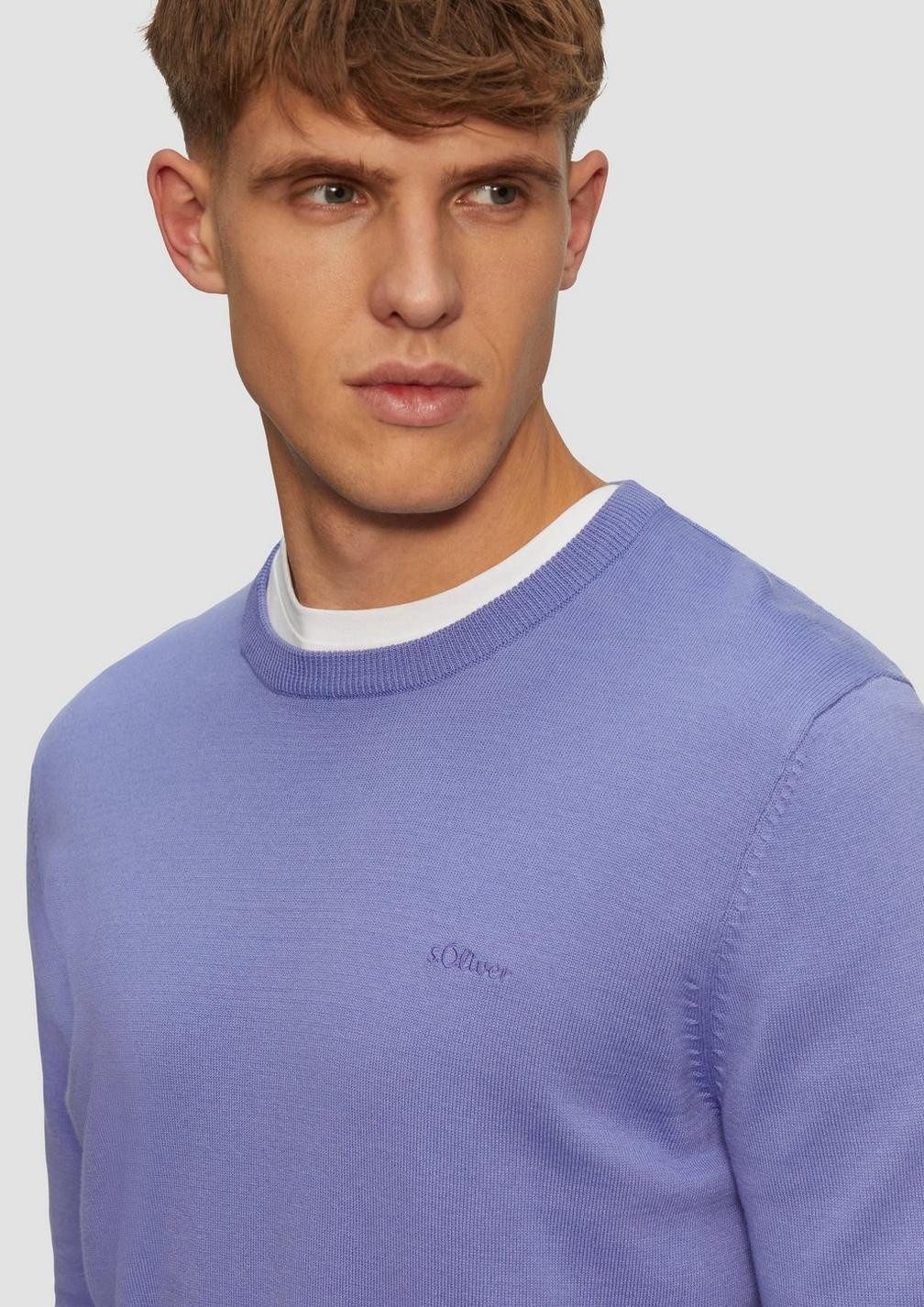 s.Oliver Rundhalspullover Casual (1-tlg) Rundhals. langarm, Logo-Stickerei günstig online kaufen