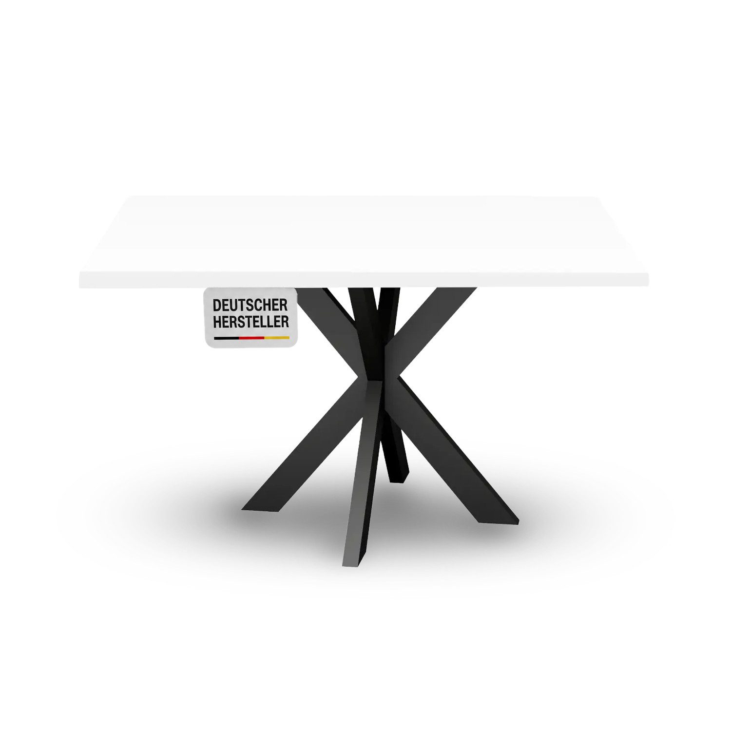 Storado Esstisch Big System Metall Stern 140–210×90cm, Esszimmertisch, Ausziehbar von 160 auf 210cm mit Synchronauszug und Stern-Gestell