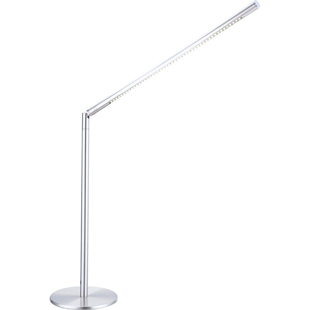 GLOBO LIGHTING Schreibtischlampe, LED-Leuchtmittel fest verbaut, Neutralweiß, LED Tischleuchte Schlafzimmerlampe Metall Acryl nickel-matt H 80 cm