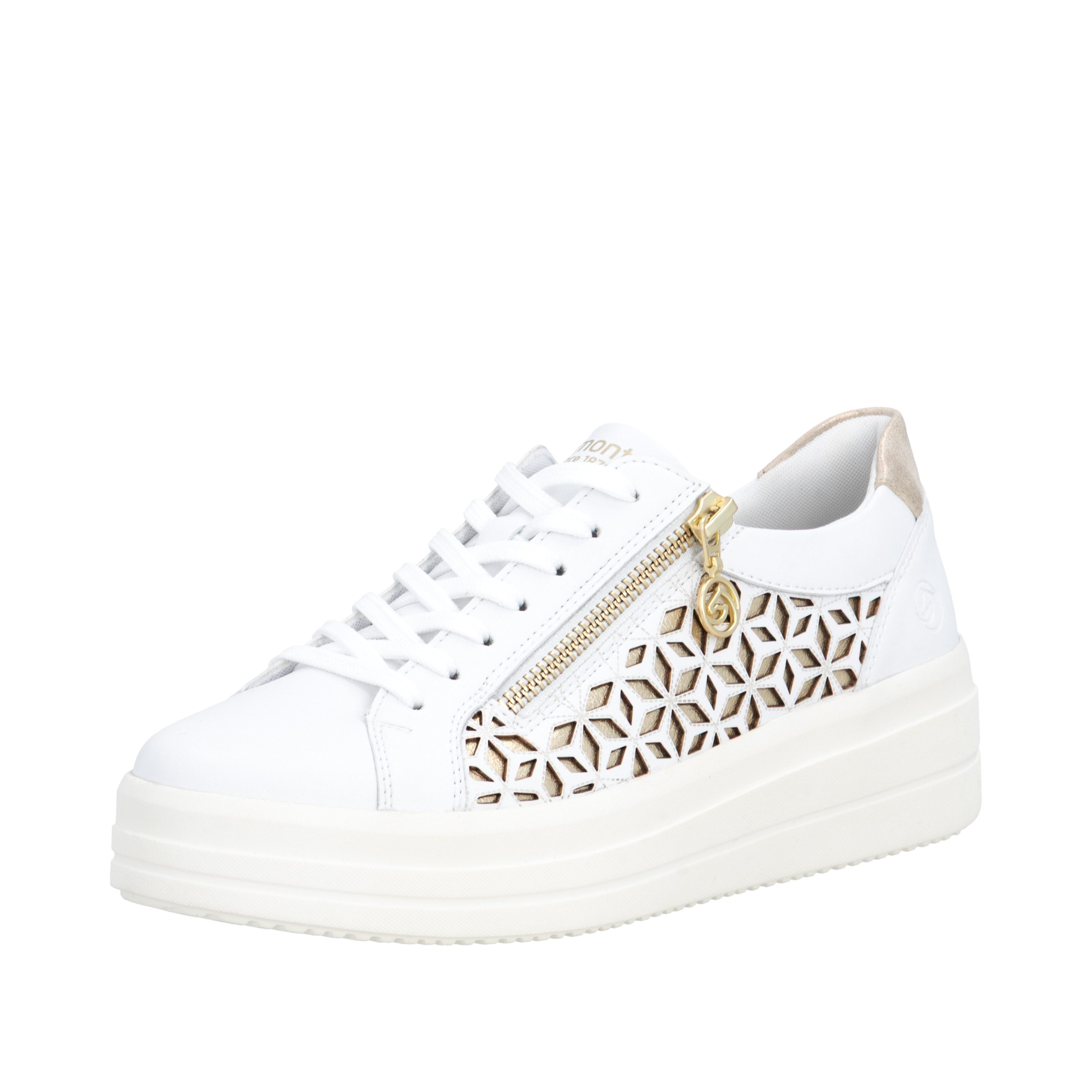 Remonte Plateausneaker Halbschuh, Schnürschuh mit Perforation und seitlichem Reißverschluss