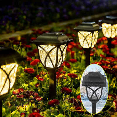 WILGOON LED Solarleuchte 6x Solarlampen, Licht-Sensor, Auto Ein/Aus IP44, LED fest integriert, Warmweiß, Solarlampen für Außen, Ideal für Hof, Garten Wegbeleuchtung