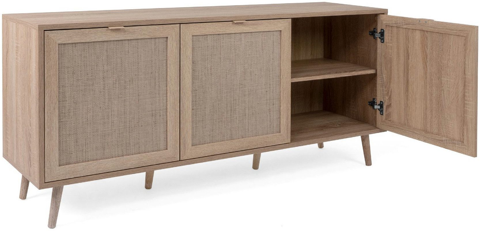 Finori Sideboard, Dekor Sonoma Eiche / Rafia Aufdruck, Skandinavisch, 150 x günstig online kaufen